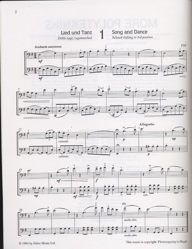 Waterfield, Polly: More Polytekniks- Intermediate Cello Duets (2 cellos)