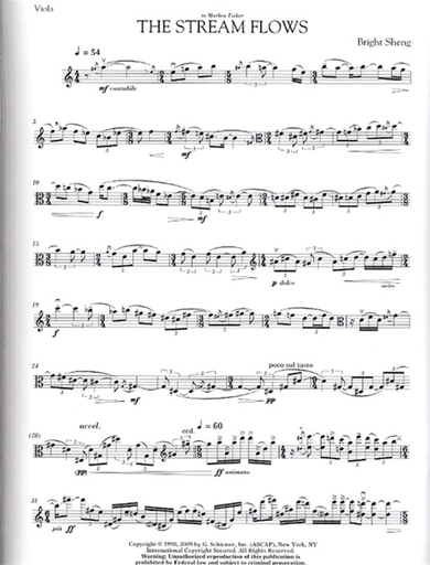 Sheng, B.: The Stream Flows (viola)
