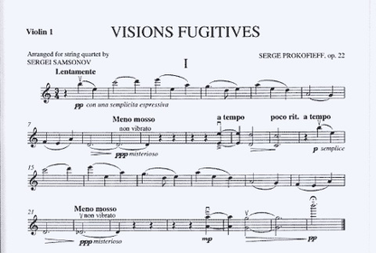 Prokofieff, S. (Samsonov, arr): Visions Fugitives, Op.22 (string quartet)