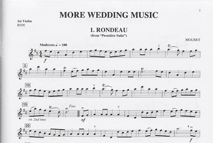 Aufderhaar: (collection) More Wedding Music - ARRANGED (string quartet w/ bass ad lib.) Southern Music Company