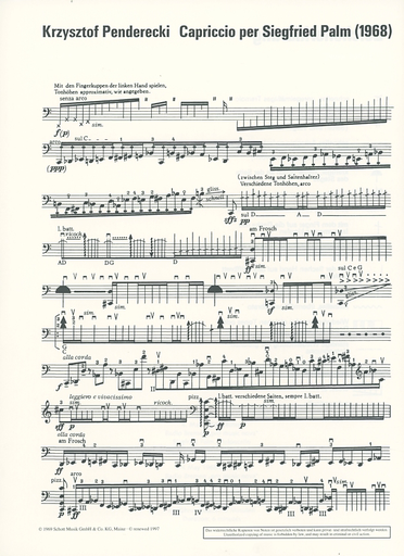 Penderecki, Krzysztof: Capriccio for Siegfried Palm (cello solo)