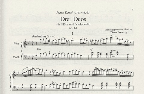 Danzi, Franz: Three Duos Op.64 (flute & cello)