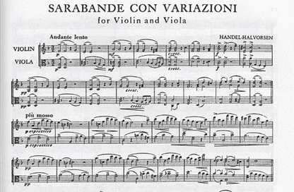 Handel, G.F. (Halvorsen): Sarabande con Variazioni for Violin & Viola