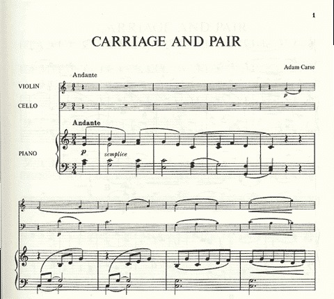 Carse, Adam: Miniature Trios Vol.3-Carriage & Pair (violin, Cello & piano)