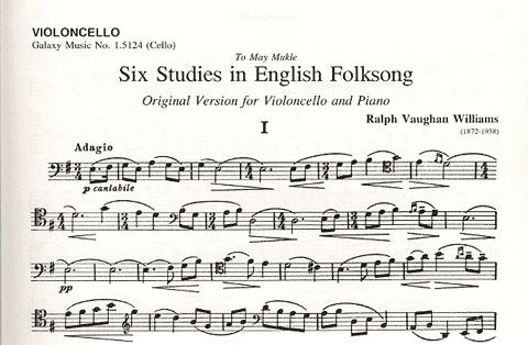 Vaughan Williams, 6 English Folksongs (Cello & Piano)