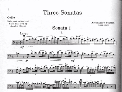 Scarlatti, Alessandro: Three Sonatas (cello & piano)
