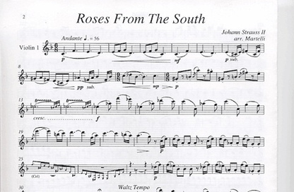 Strauss, Johann (Martelli): Roses from the South (string quartet)