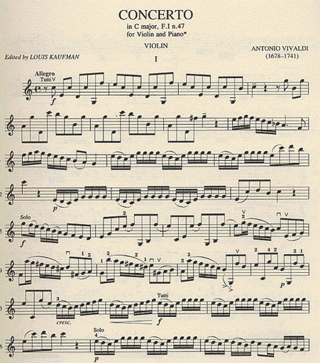 Vivaldi, Antonio: Concerto in C Major RV181a Op.9 No.1 (violin & piano)