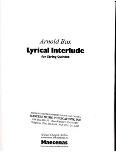 Bax, Arnold: Lyrical Interlude score & parts (2 violins, 2 violas, cello)