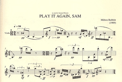 Babbitt, Milton: Play It Again, Sam (viola)