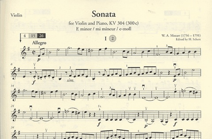 Mozart, W.A. (Dowani): Sonata for Piano & Violin in E minor KV304 (violin, Piano, CD)a