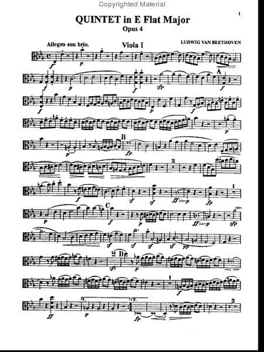 Beethoven, van L.: Quintet Op.4, 29 (2 violins, 2 violas, and cello)