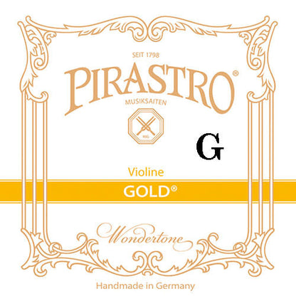 Pirastro GOLD violin G string, gut/silver, medium