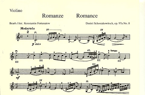 Shostakovich: Romance, Op.97a, No.8 (violin & piano)