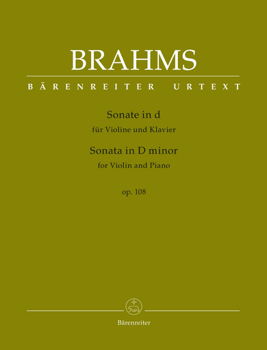 Brahms, Johannes : Sonata D minor op. 108  (Violin and Piano) Barenreiter