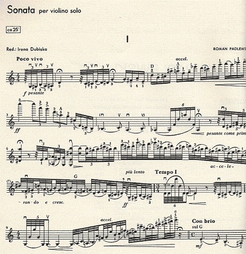 Padlewski: Sonata for Solo Violin