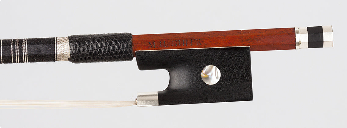 M.U. GÜLER silver violin bow, round Pernambuco stick, 62.3 grams | Metzler Violins