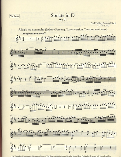 Bach, C.Ph.E.: Works for Violin and Harpsichord, Vol. 1, urtext (violin and harpsichord)