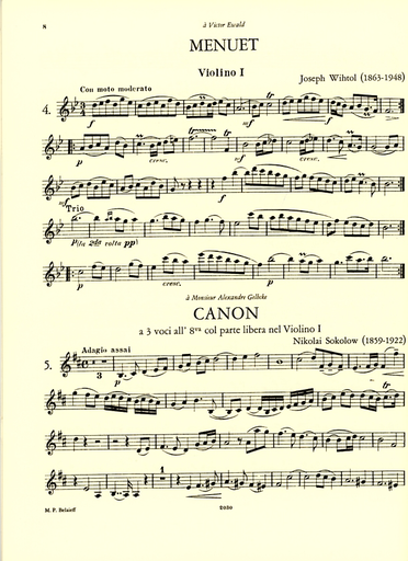 Les Vendredis: Glazunov, Liadov, Solokov, d'Osten-Sacken, Wihtol, Vol. 1 (string quartet) set of parts