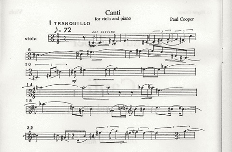 Cooper, Paul: Canti (viola & piano)