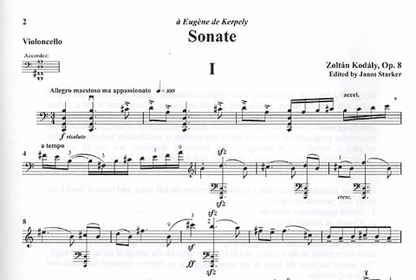 Kodaly (Starker): Sonata, Op.8 (cello) LudwigMasters