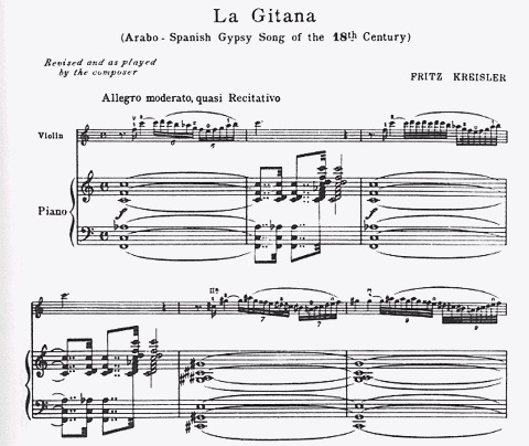 Kreisler, Fritz: La Gitana (violin & piano)