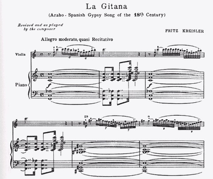 Kreisler, Fritz: La Gitana (violin & piano)