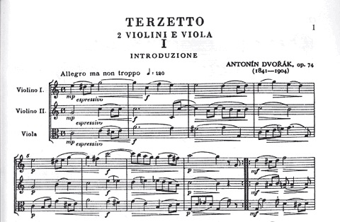 Dvorak: Terzetto Op.74-Critical Edition (2 violins & viola)score & parts