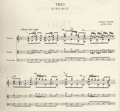 Vivaldi, Antonio: Trio in C Major RV82 (guitar, Violin, Cello)