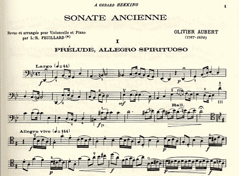 Aubert, Olivier: Sonate Ancienne (Cello & Piano) Edition Delrieu