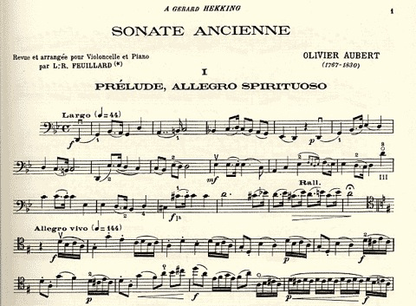 Aubert, Olivier: Sonate Ancienne (Cello & Piano) Edition Delrieu