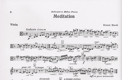 Bloch, Ernest: Meditation & Processional (viola & piano)