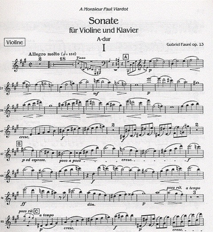Faure, Gabriel: Sonata #1 Op.13 (violin & piano)