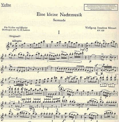 Mozart, W.A.: Eine Kleine Nachtmusik K525 (violin & piano)