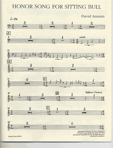 Amram, David: Honor Song for Sitting Bull (cello & piano)