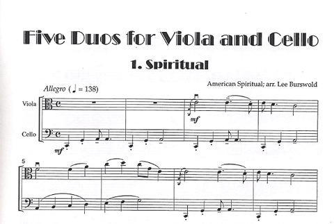 Burswold, Lee: Five Duos for Viola and Cello