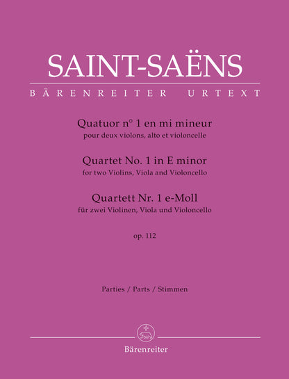 Saint-Saens: Quartet no.1 in E minor op112 (string quartet) Barenreiter