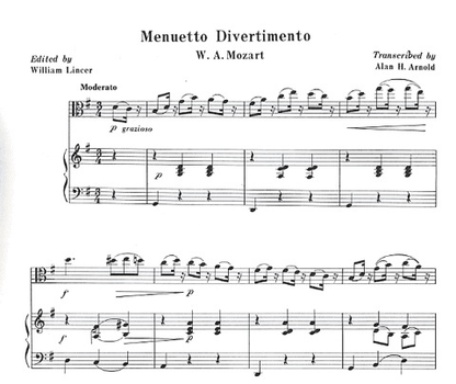 Mozart (Arnold): Menuetto Divertimento (viola & piano)
