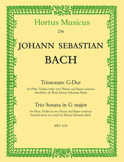 Bach, J.S.: Triosonate for flute, violin and Basso Continuo (keyboard & optional cello) Barenreiter