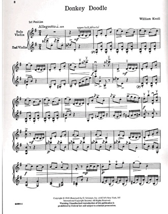 Kroll, William: Donkey Doodle (violin & piano w/ optional 2nd violin part)