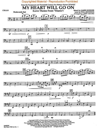 My Heart Will Go On - Love Theme from Titanic - Pops for String Quartet (score and parts)