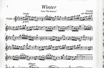 Vivaldi (Martelli): Winter from the Four Seasons (string quartet)