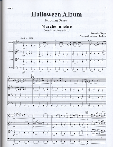 Latham, Lynn: Halloween Album for String Quartet, score and parts