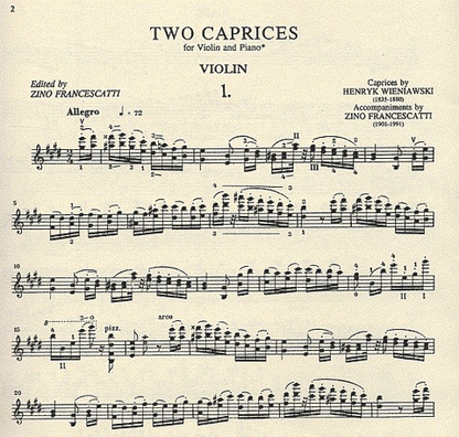 Wieniawski, H. (Francescatti): Two Etude Caprices Op.18 #4,5 (violin & piano) IMC