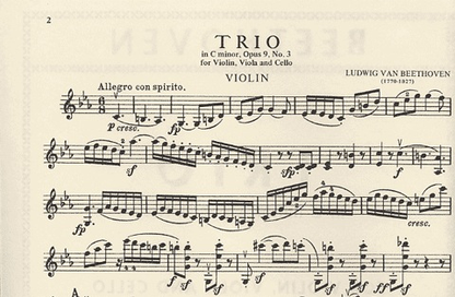 Beethoven: Trio in C minor Op.9 No.3 (violin, viola & cello) IMC