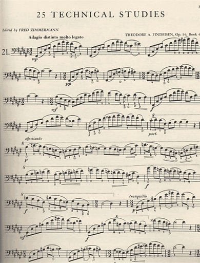 Findeisen, T.A. (Zimmerman): 25 Technical Studies, Op.14 Volume 4 (bass)