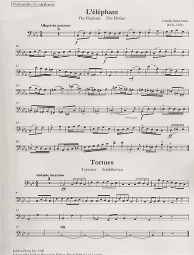Saint-Saens: The Elephant/Tortoises from Carnival of the Animals (bass & piano)