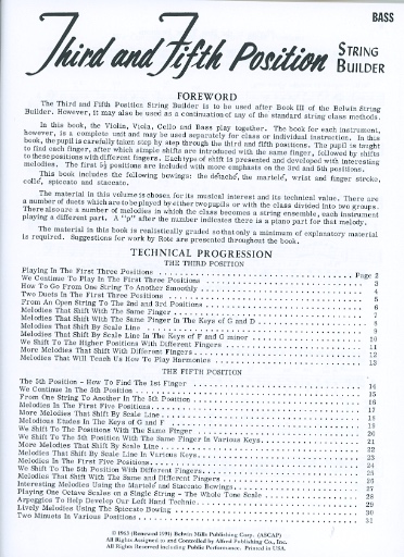 Applebaum, S.: Third and Fifth Position (bass)