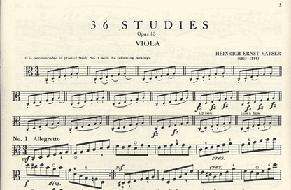 Kayser, H.E.: 36 Studies, Op.43 (viola)