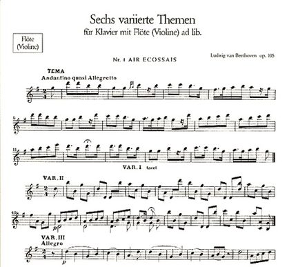 Beethoven, L. van: 6 Variations Op.105 Vol.1 (violin/piano)